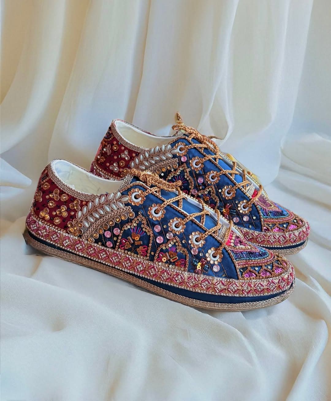 Handcrafted bridal sneakers by Wedded Walks